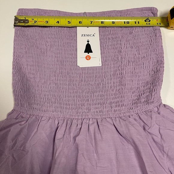 Strapless Lavender Tiered Maxi Dress - Picture 7 of 7